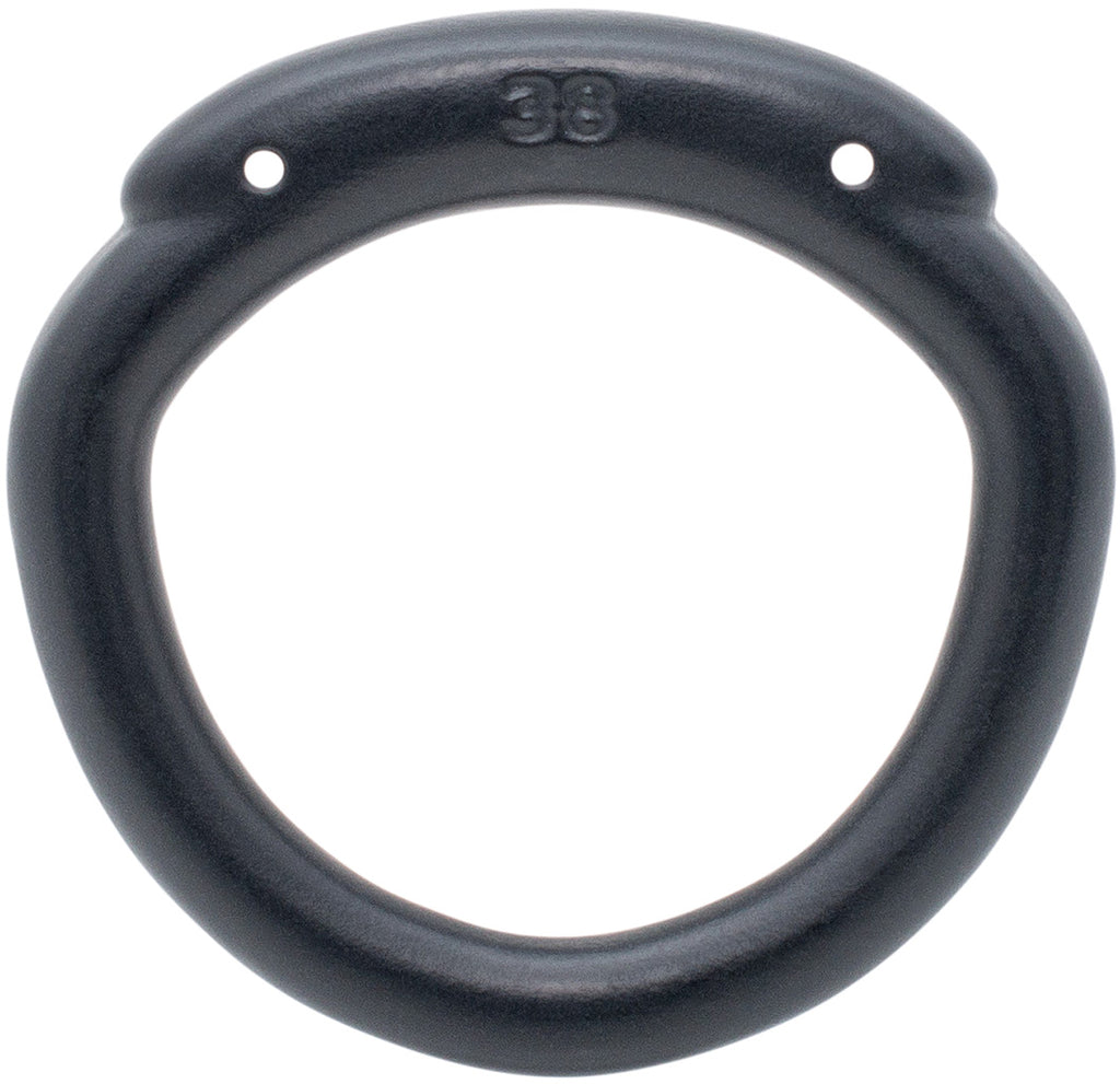 Black Olympus 3D printed 38mm chastity back ring with a hexlock system.