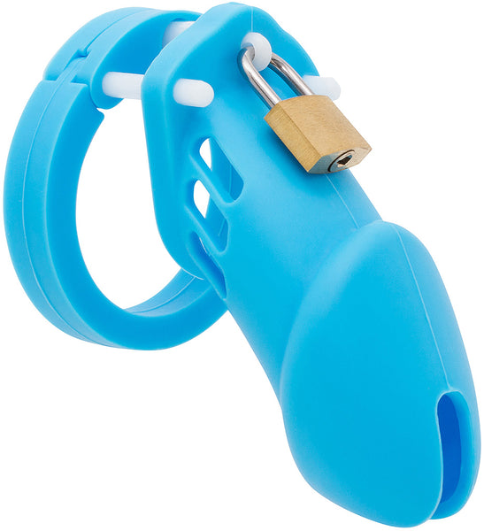 Blue HoD600 silicone cock cage.