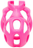 The front of a pink Hera barrel lock cage in small size.