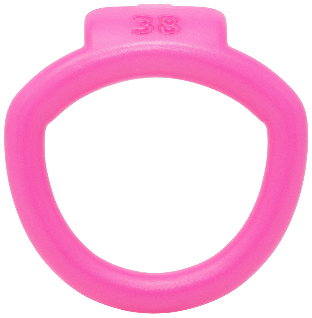 Pink Olympus 3D printed 38mm chastity back ring with a barrel lock system.