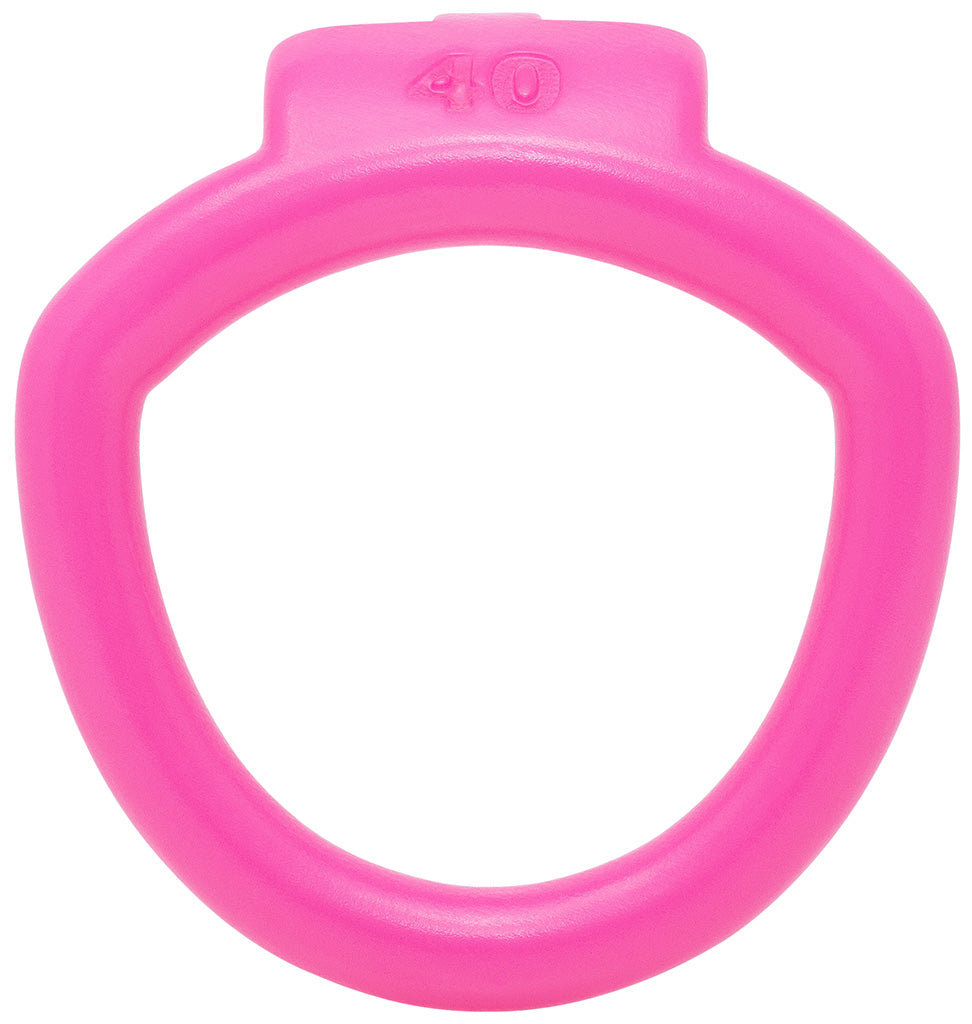 Pink Olympus 3D printed 40mm chastity back ring with a barrel lock system.