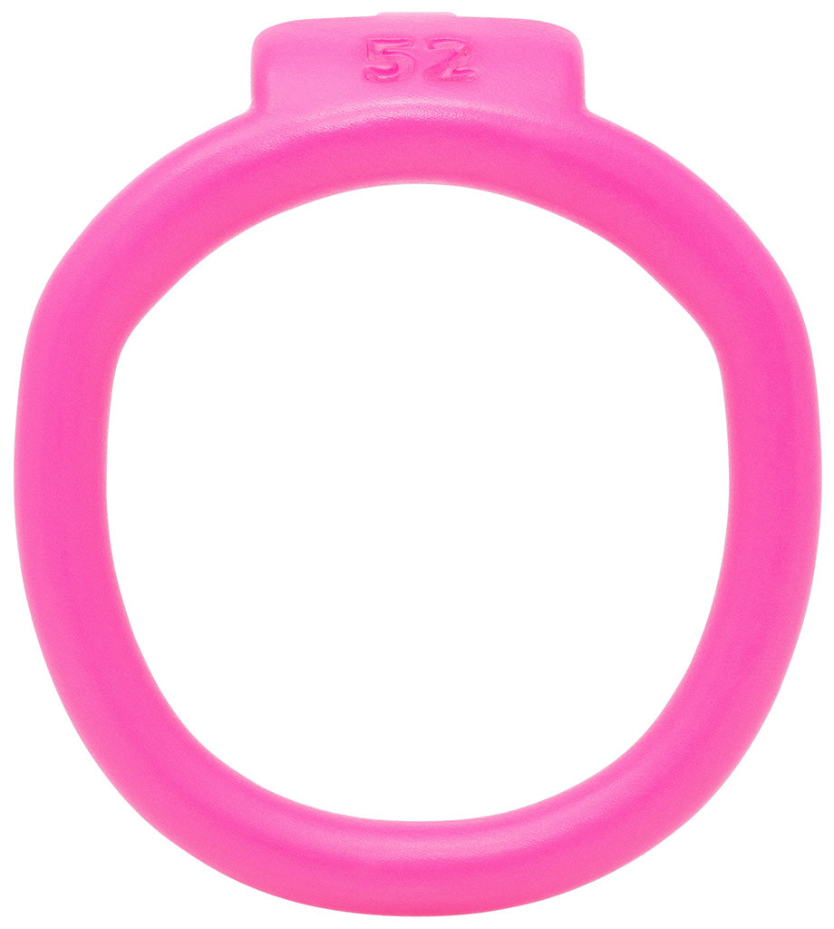 Pink Olympus 3D printed 52mm chastity back ring with a barrel lock system.