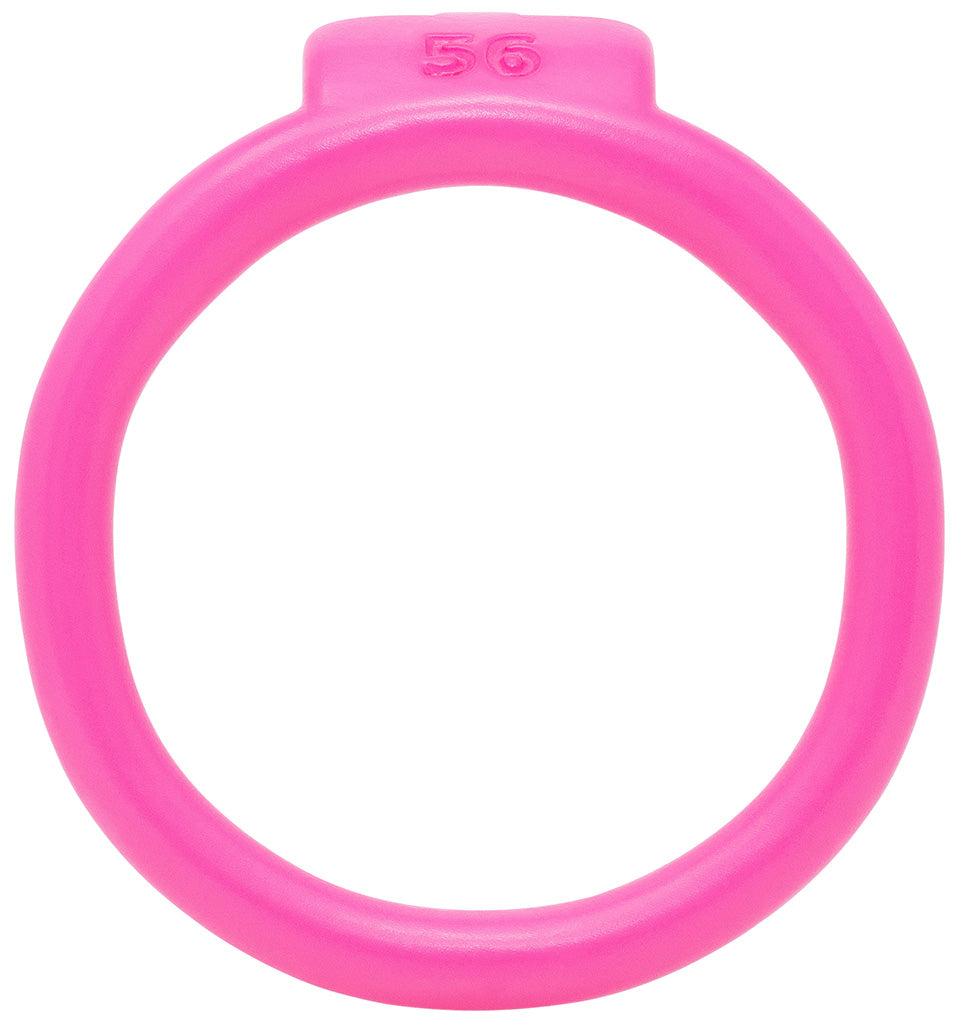 Pink Olympus 3D printed 56mm chastity back ring with a barrel lock system.