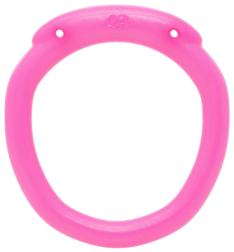 Pink Olympus 3D printed 48mm chastity back ring with a hexlock system.