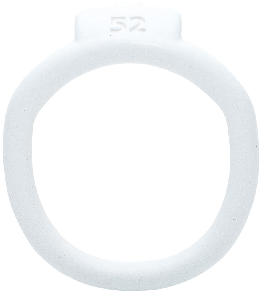 White Olympus 3D printed 52mm chastity back ring with a barrel lock system.