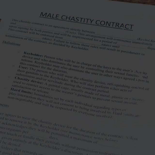 Print out of a chastity contract