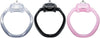 Clear, Black and Pink House Trainer V5 chastity cage rings.