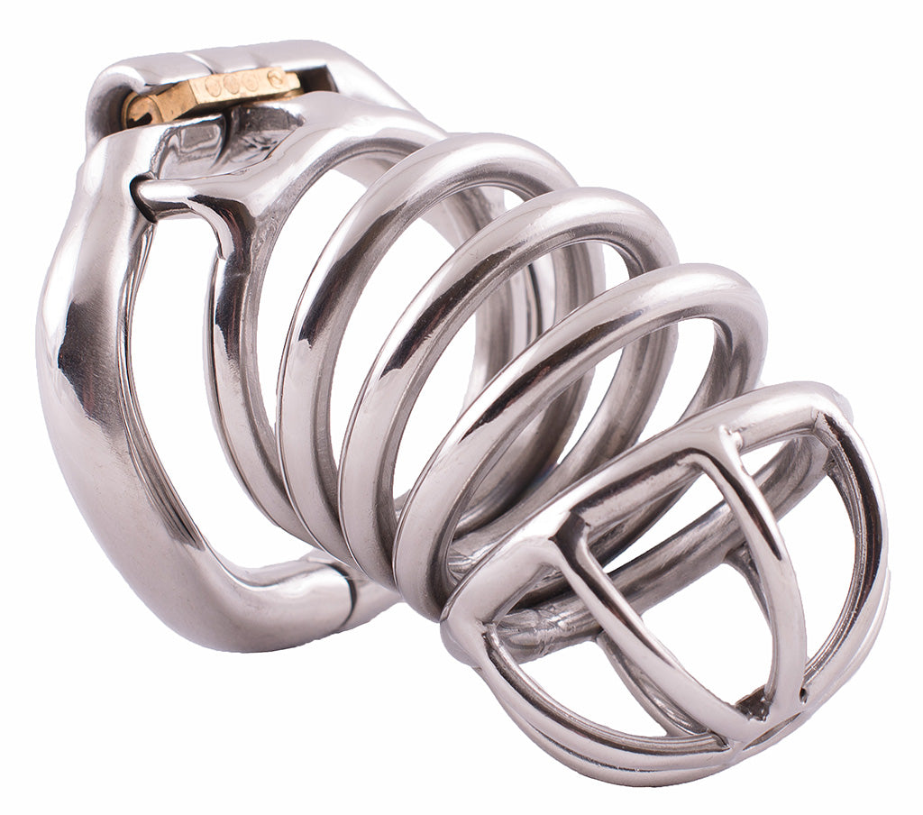 Large S100 steel male chastity device