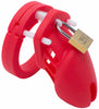 Red small HoD600S silicone male chastity device