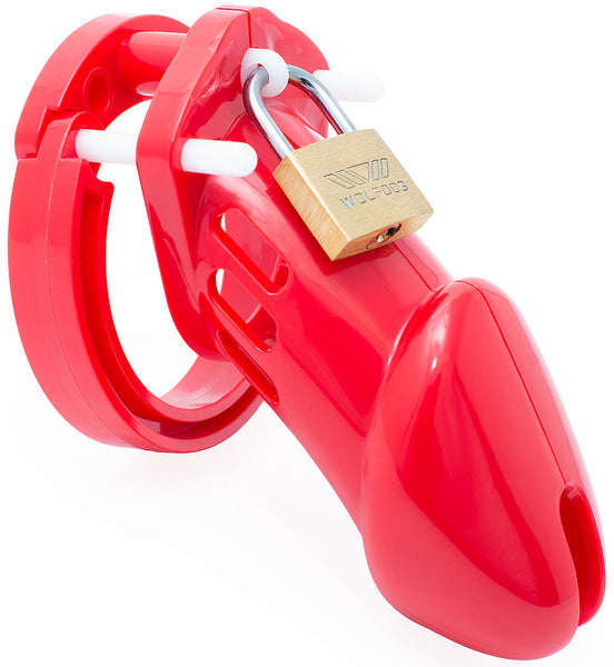 Red HoD600 male chastity device